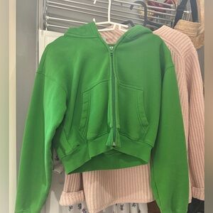 Aritzia green crop jacket